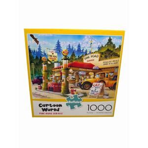 Buffalo Cartoon World 1000 pc puzzle "Pine Road Service" - Complete with Poster